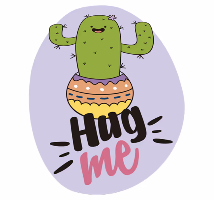 Animal vinyl carpet cactus embracing happiness - TenStickers