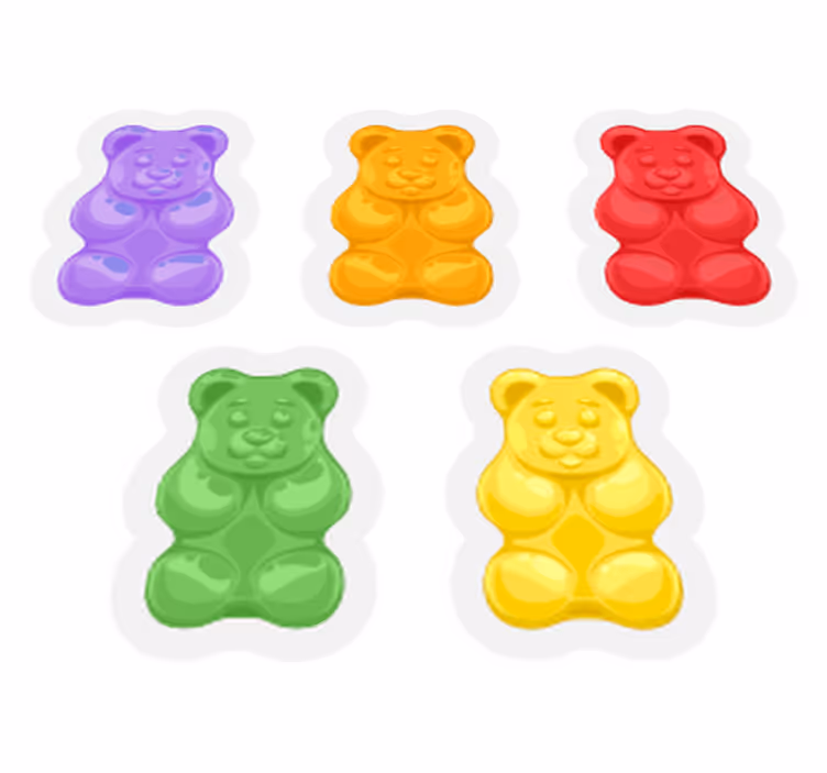 Animal vinyl carpet colorful bear shapes - TenStickers