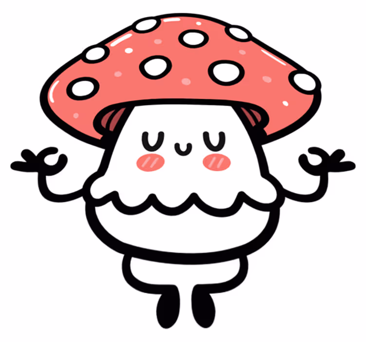 Animal vinyl carpet cute mushroom character - TenStickers