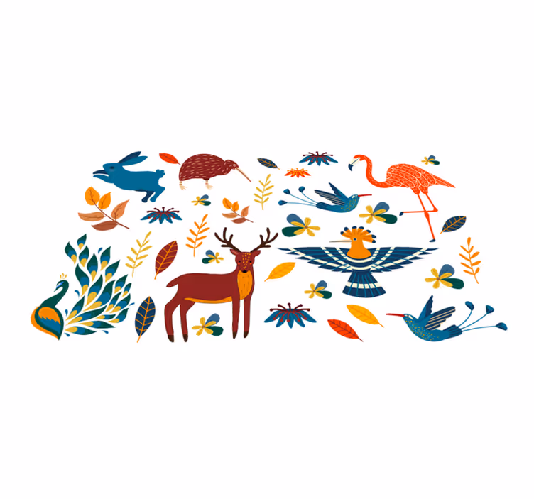 Colorful animal patterns animal vinyl carpet - TenStickers