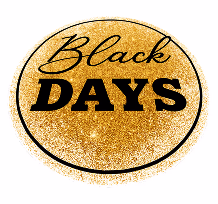 Black friday vinyl carpet white and gold "black days" - TenStickers