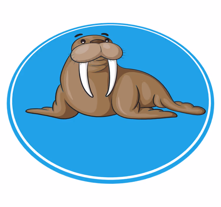 Cute walrus character animal vinyl carpet - TenStickers