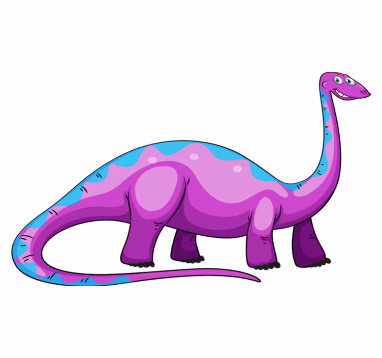 Playful purple dinosaur animal vinyl carpet - TenStickers