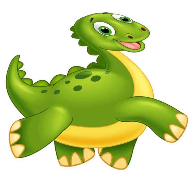 Cute green dinosaur animal vinyl carpet - TenStickers