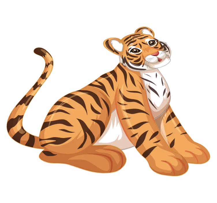Playful tiger cub animal vinyl carpet - TenStickers