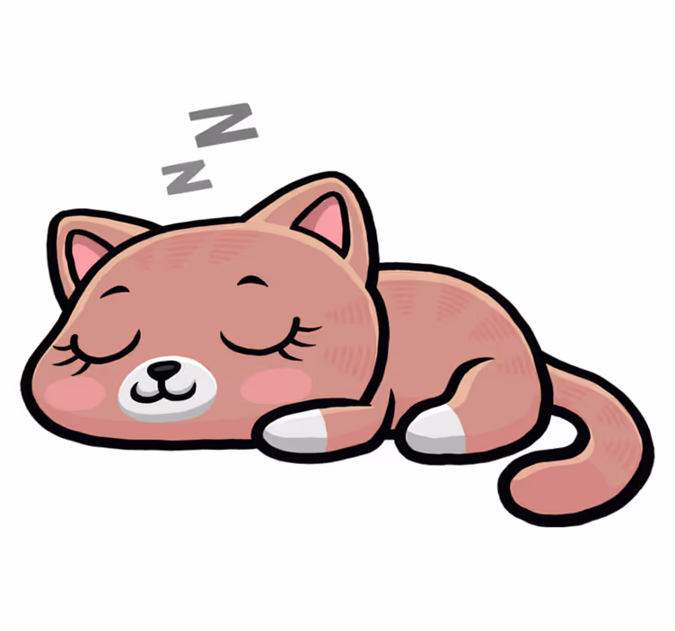 Animal vinyl carpet sleeping cat design - TenStickers
