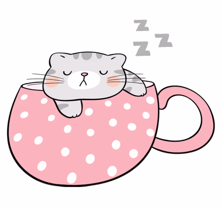Animal vinyl carpet sleeping cat mug - TenStickers