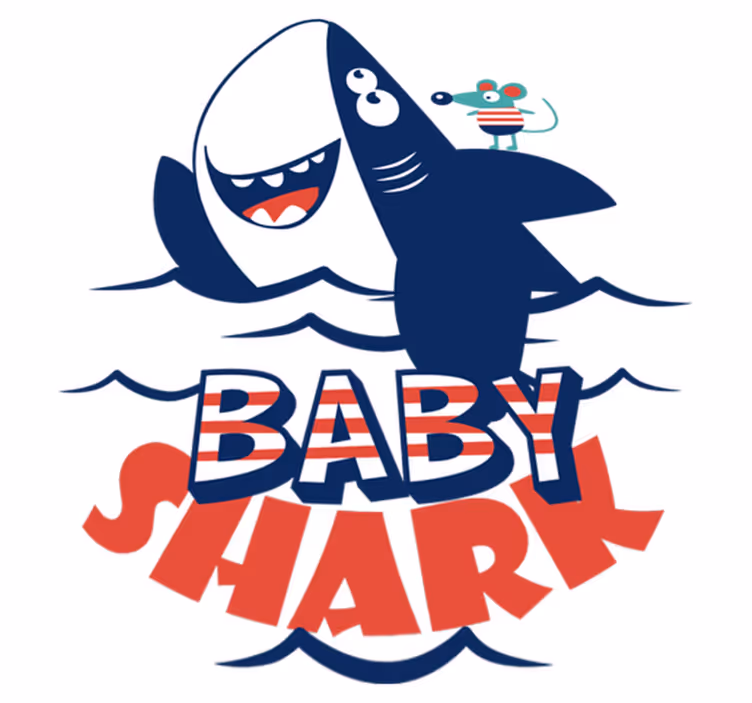 Happy shark character animal vinyl carpet - TenStickers