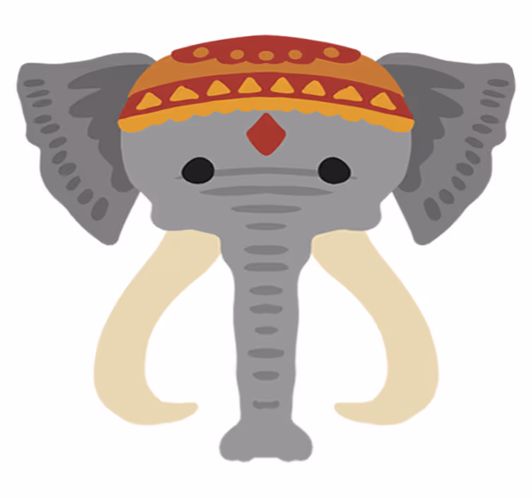 Animal vinyl carpet elephant head design - TenStickers
