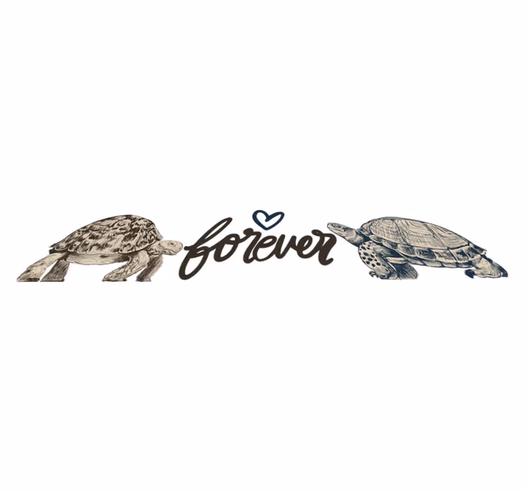 Animal vinyl carpet turtles forever love quote - TenStickers