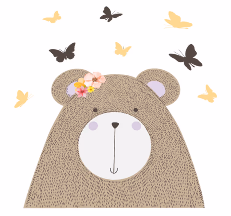Animal vinyl carpet with playful bear design - TenStickers