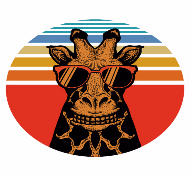 Cool sunglasses giraffe animal vinyl carpet - TenStickers