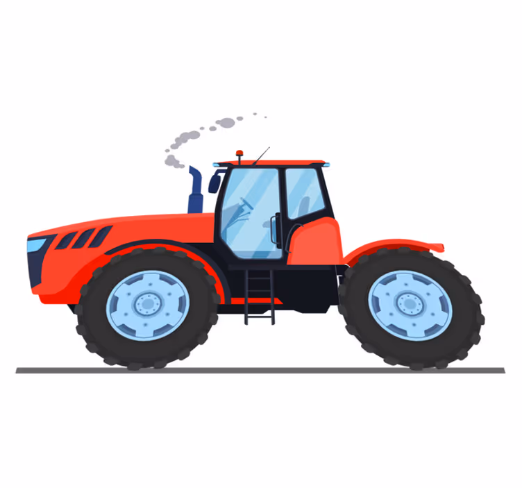 Animal vinyl carpet red farm tractor - TenStickers
