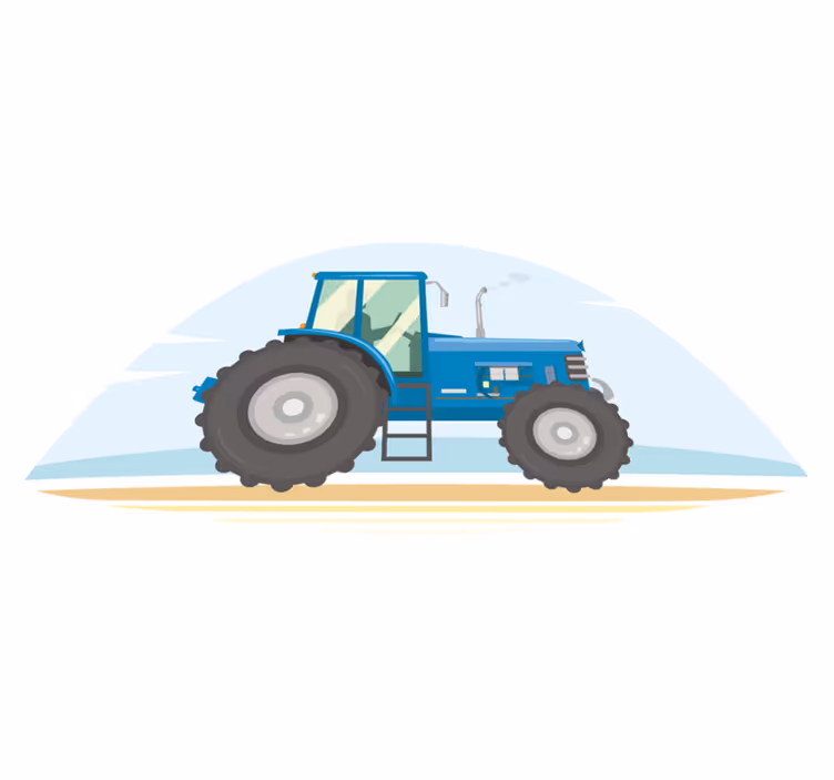 Animal vinyl carpet with blue tractor design - TenStickers
