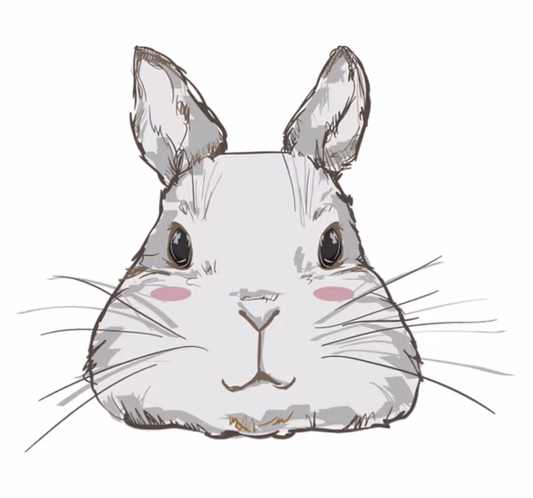 Cute rabbit head animal vinyl carpet - TenStickers