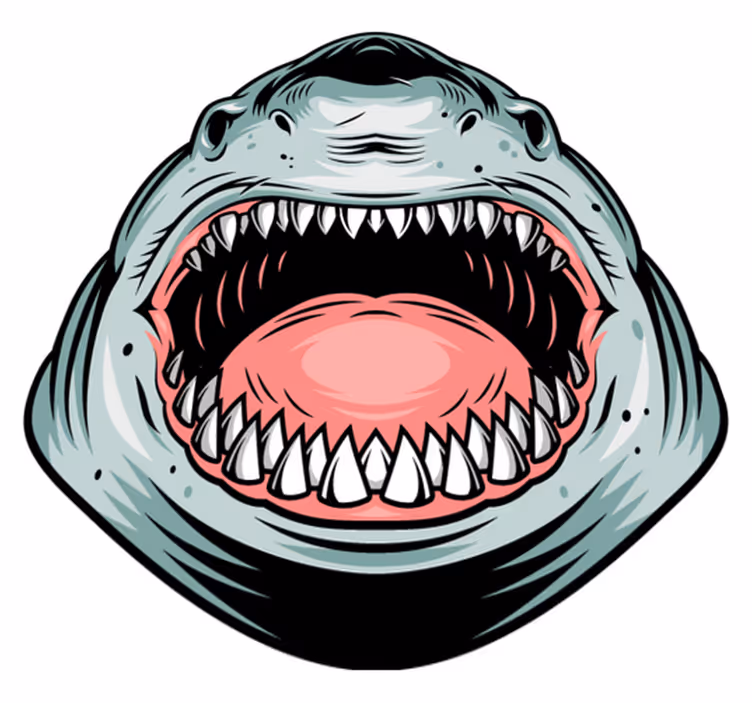 Ferocious shark head animal vinyl carpet - TenStickers