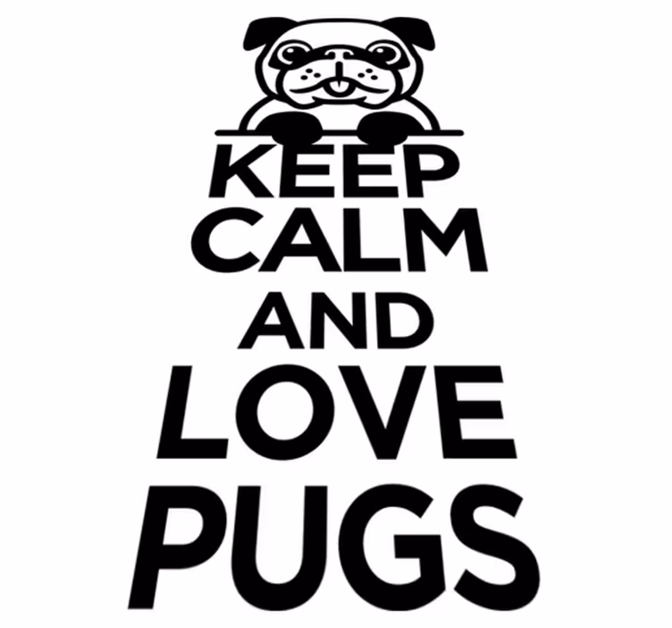 Animal vinyl carpet keep calm and love pugs - TenStickers
