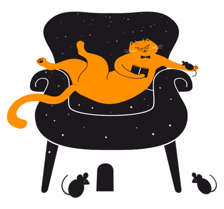 Cat and mouse animal vinyl carpet - TenStickers