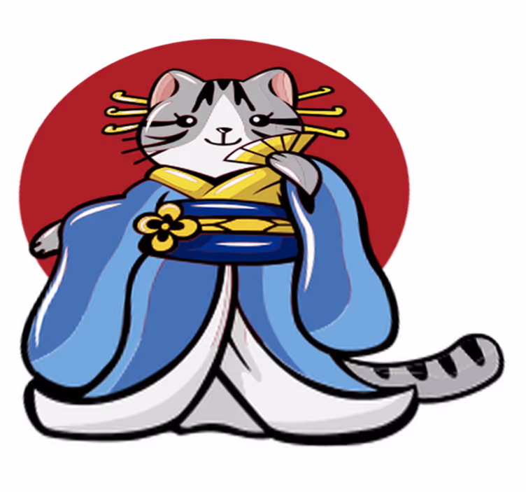 Animal vinyl carpet japanese decorative cat - TenStickers
