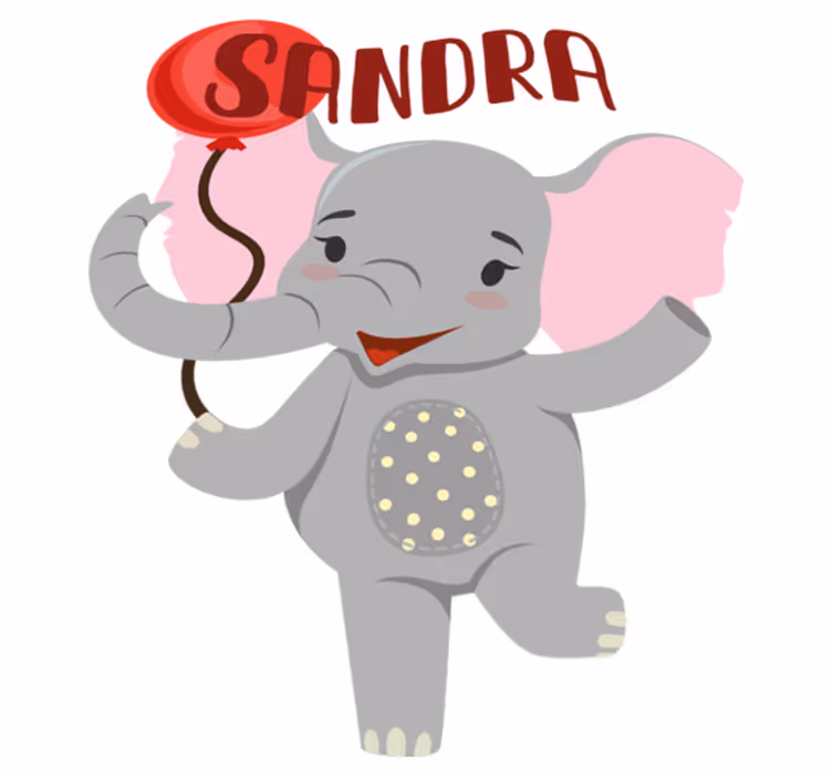 Animal vinyl carpet elephant and balloon - TenStickers