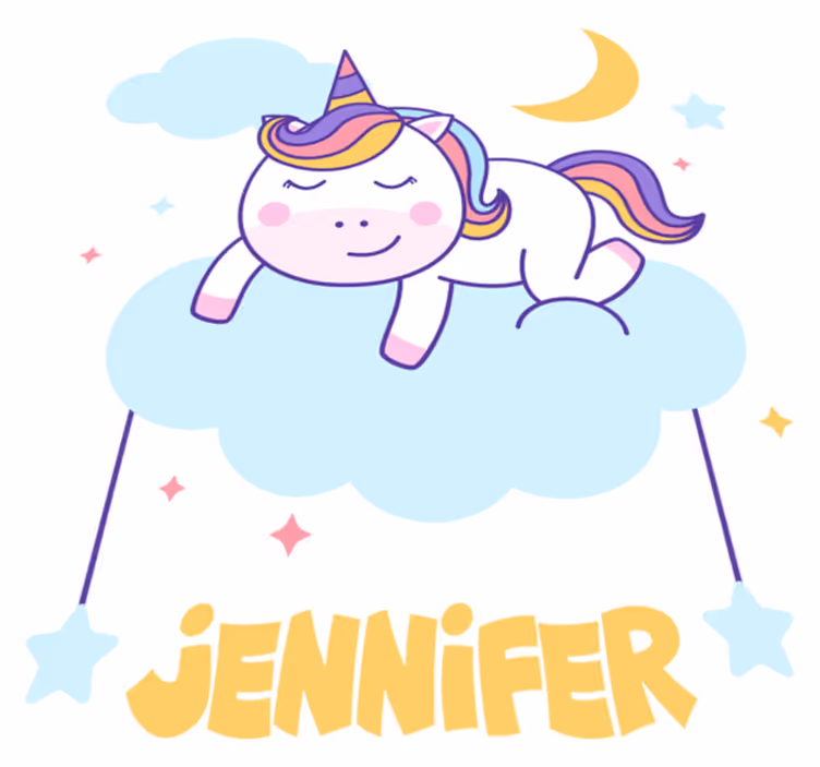 Animal vinyl carpet sleeping unicorn personalized rainbow - TenStickers