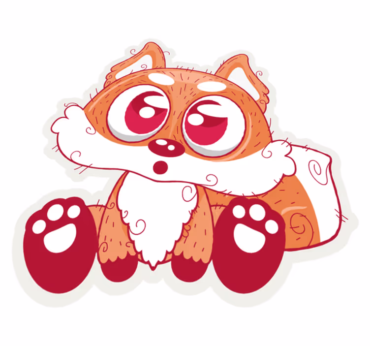 Cute anime fox animal vinyl carpet - TenStickers