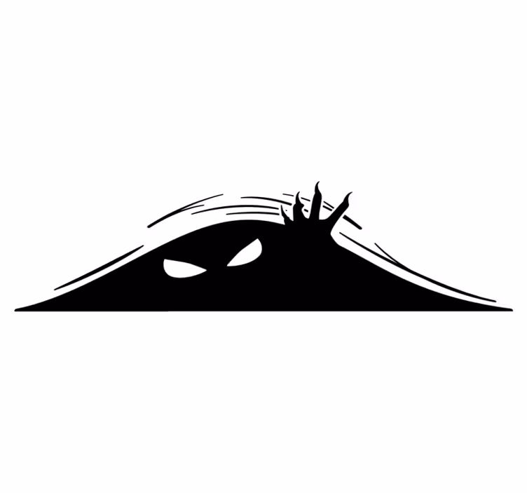 Halloween vinyl carpet monster peeking - TenStickers