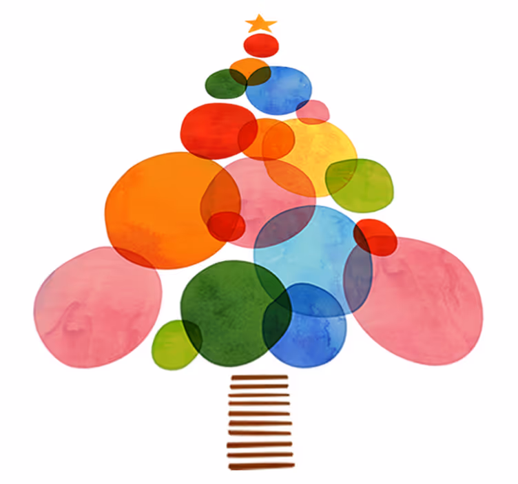 Christmas vinyl carpet in vibrant watercolor - TenStickers