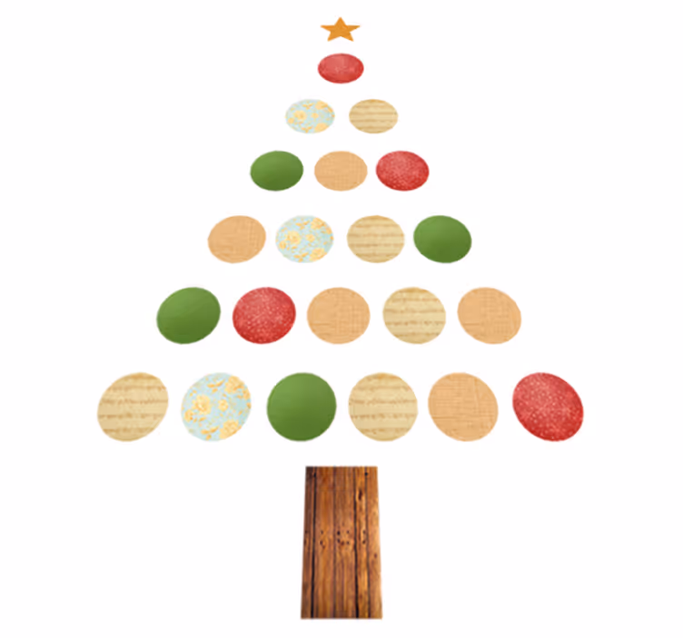 Christmas vinyl carpet colorful tree design - TenStickers