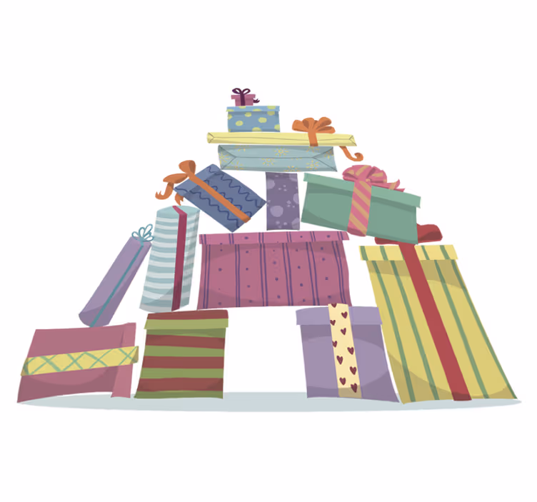 Christmas vinyl carpet gift mountain - TenStickers