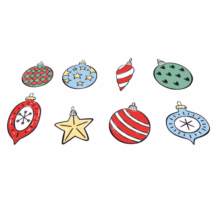 Christmas vinyl carpet set of vintage christmas ornaments - TenStickers