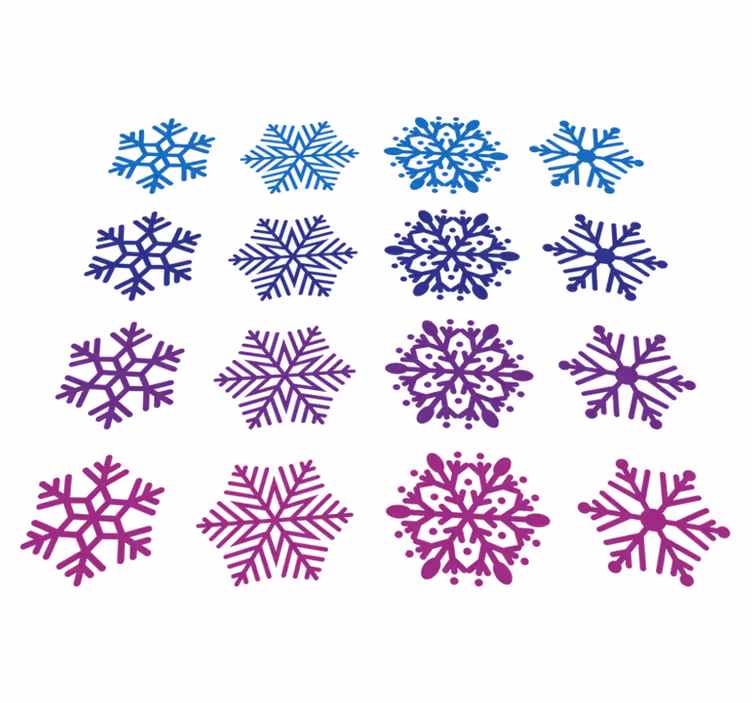 Christmas vinyl carpet purple and blue snowflakes - TenStickers