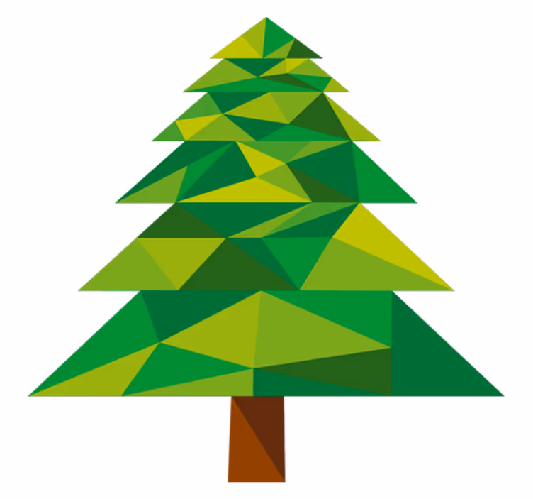 Christmas vinyl carpet with polygonal pine design - TenStickers