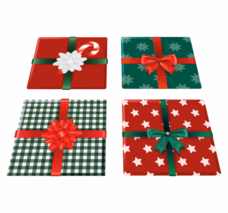 Christmas vinyl carpet gift box tile set - TenStickers