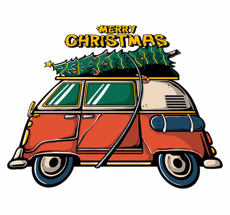 Christmas vinyl carpet santa's sleigh - TenStickers