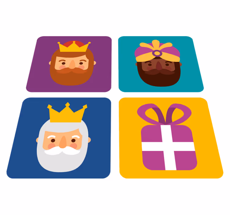 Christmas vinyl carpet three kings set - TenStickers