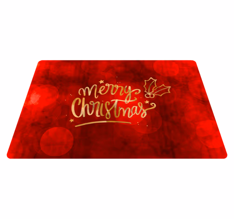 Christmas vinyl carpet merry christmas in red - TenStickers