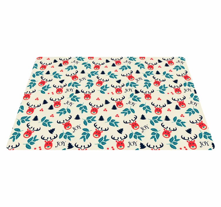 Christmas vinyl carpet joy and reindeer laptop - TenStickers