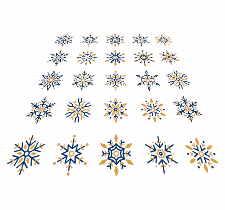 Christmas vinyl carpet with 25 unique snowflakes - TenStickers