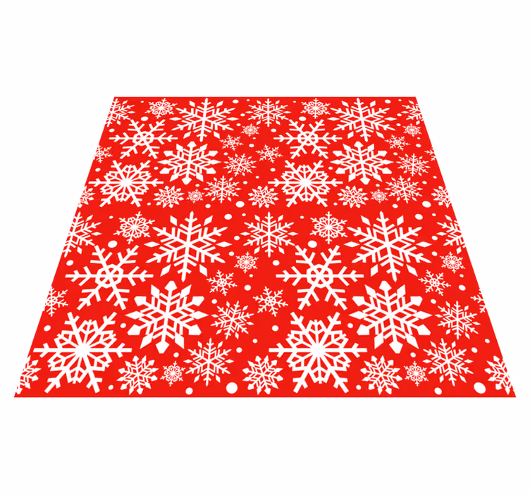 Christmas vinyl carpet with red snowflakes design - TenStickers
