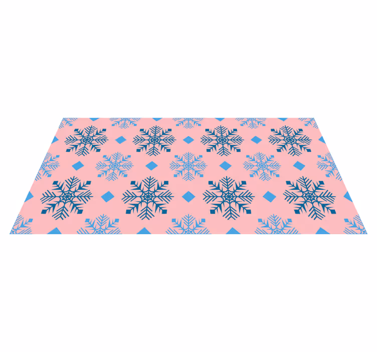 Christmas vinyl carpet with pink and blue snowflakes - TenStickers