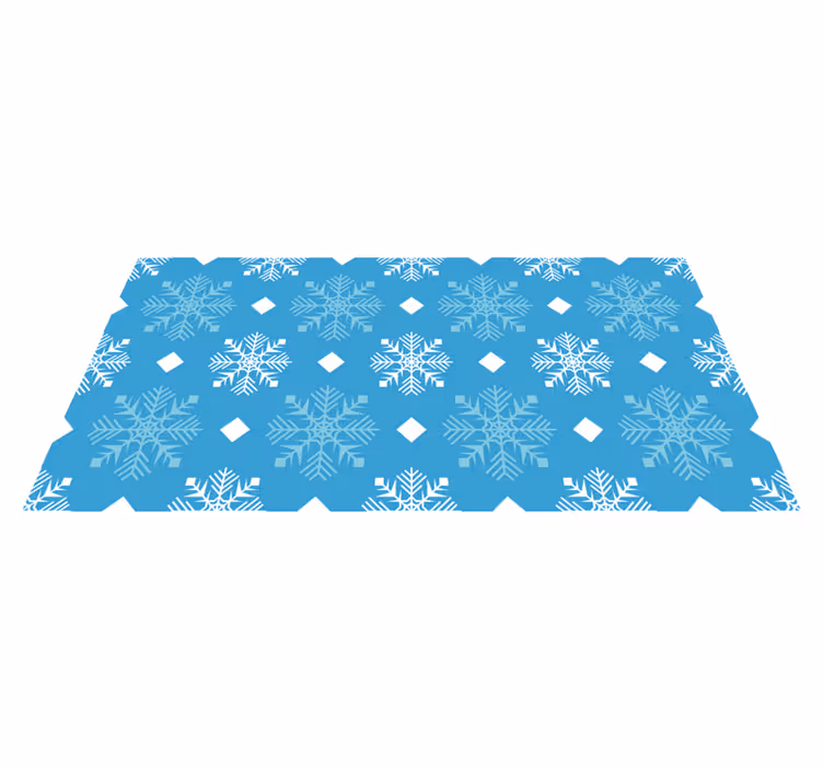 Christmas vinyl carpet in blue snowflake tones - TenStickers