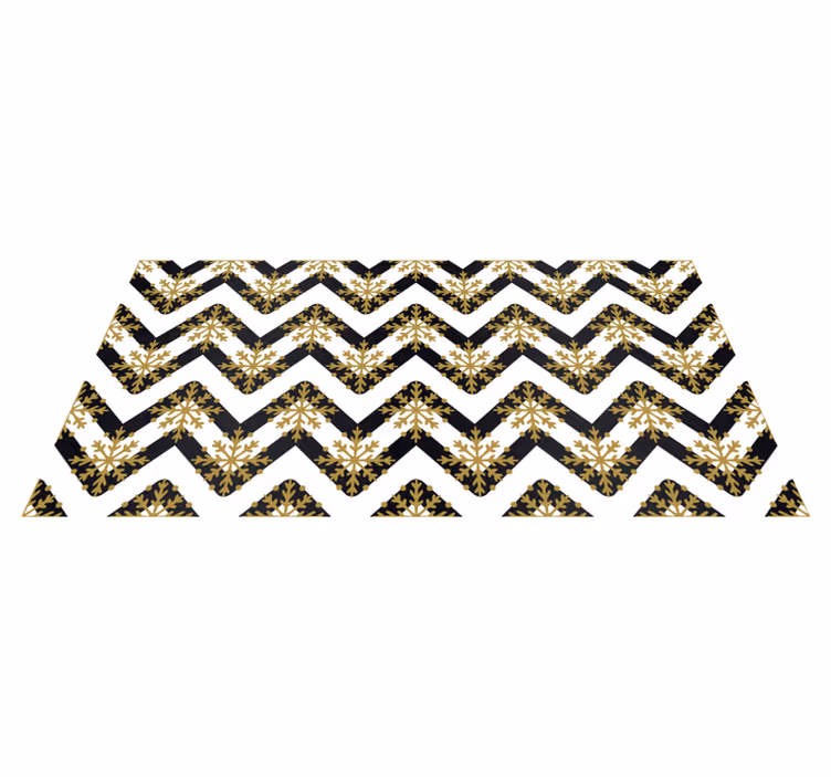 Christmas vinyl carpet with golden snowflakes design - TenStickers