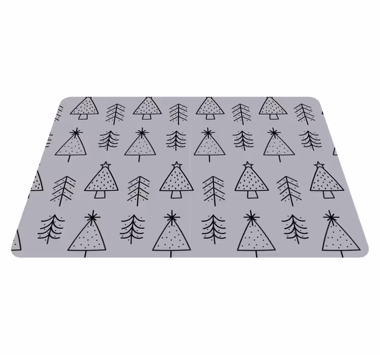 Christmas vinyl carpet with patterned christmas trees - TenStickers