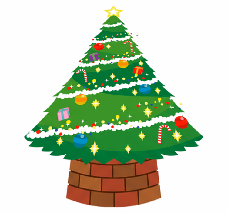 Christmas vinyl carpet christmas tree design - TenStickers