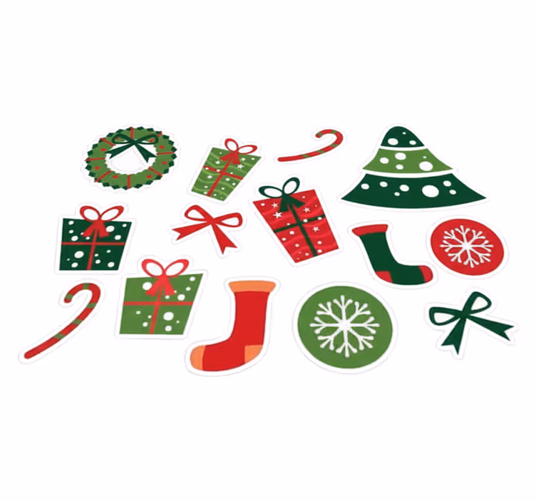 Christmas vinyl carpet with classic holiday motifs - TenStickers