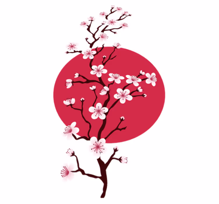 Floral vinyl carpet cherry blossom branches - TenStickers