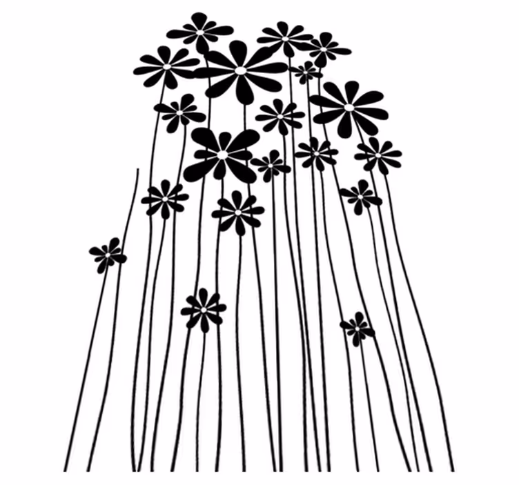 Floral vinyl carpet with large black flowers - TenStickers