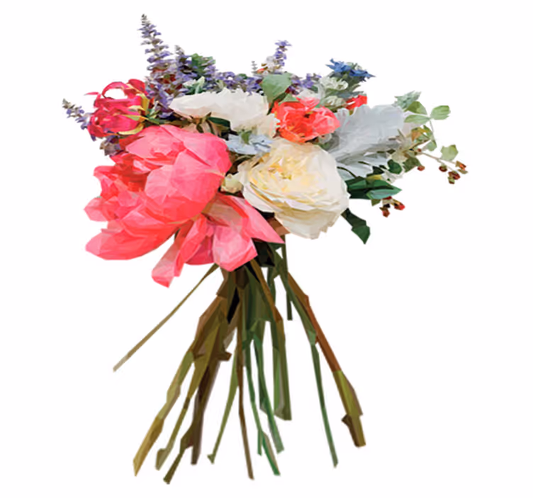 Geometric bouquet floral vinyl carpet - TenStickers