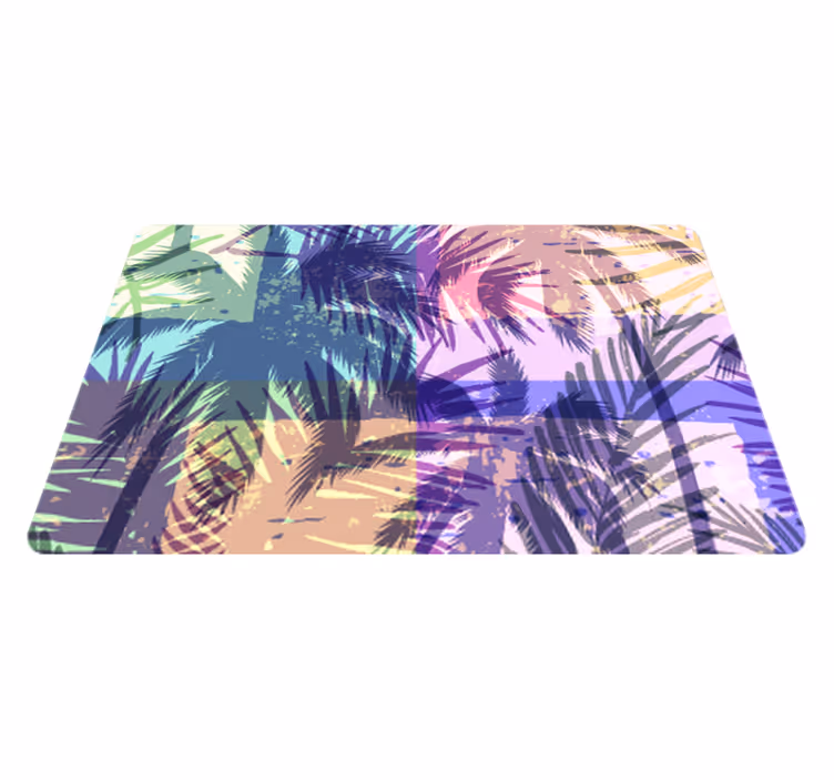 Floral vinyl carpet with retro palm design - TenStickers